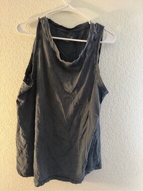Talbots Washed Charcoal Scoop Neck Tank